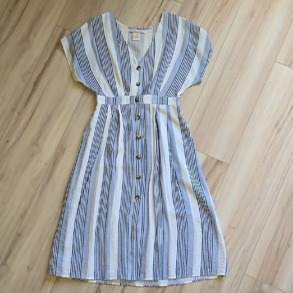 Striped Blue and White Kids Dress